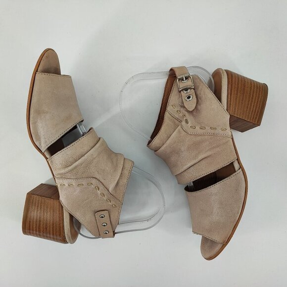 Ron White Woman’s Tan Leather Slingback Block Heel Sandals Size 6.5 - Picture 5 of 8